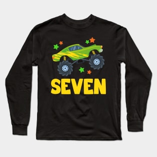 I'm 7 This Is How I Roll Monster Truck 7th Birthday GIft For Boys Toddler Kid Long Sleeve T-Shirt